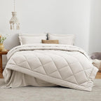 Love's cabin Twin XL Comforter Set Off White, 5 Pieces Twin XL Bed in a Bag - Image 2
