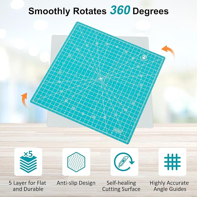 Headley Tools 12"x12" Rotating Cutting Mat, Self Healing Mat - Image 3
