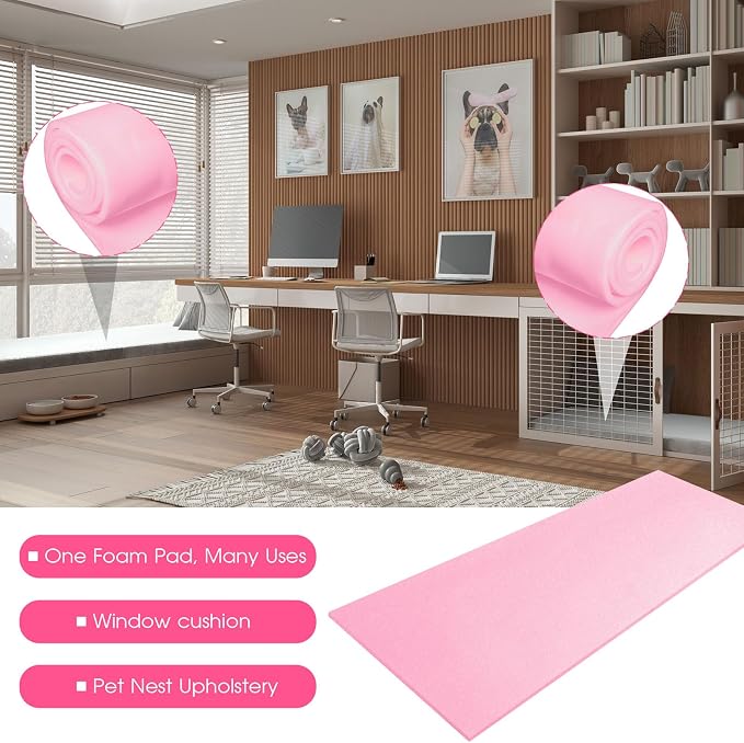 Amylove 1 Pack Polyurethane Foam 1/2" x 24" x 72" High Density Cushion - Image 7