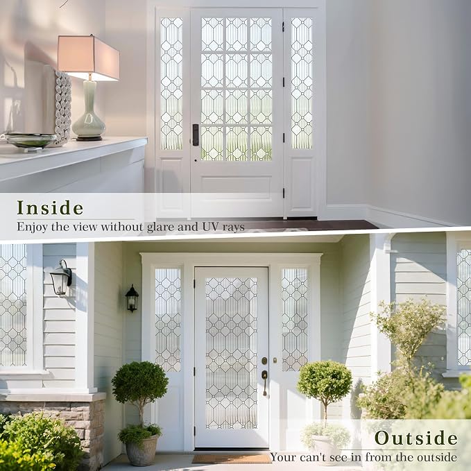SUNBABY Reeded Glass Window Privacy Film, Decorative Frosted Glass Window Film - Image 5