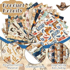 HunnmingRe 20 Pcs 10''x10'' Western Cowboy Quilting Fabric Square Cowboy Hat - Image 5