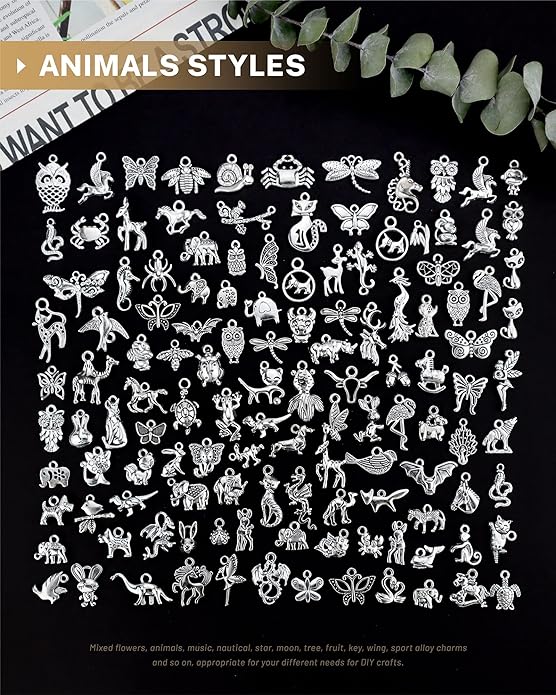 JIALEEY 300 PCS Wholesale Bulk Lots Jewelry Making Charms Mixed Smooth Tibetan - Image 3