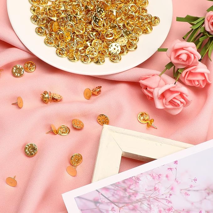 JANYUN 120 Pairs Butterfly Clutch Tie Tacks Safety Keepers Pin Back | Gold - Image 5