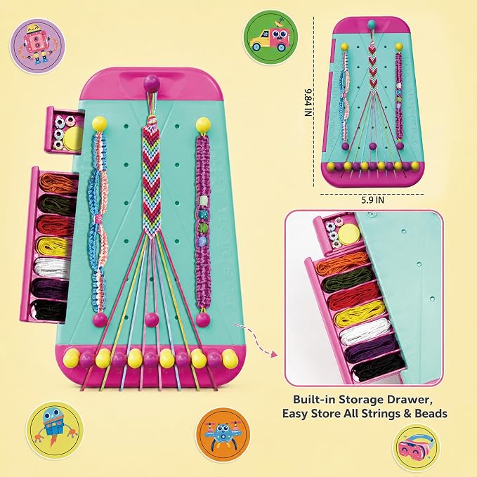 Arts and Crafts for Kids Age 8-12 Friendship Bracelet Making Kit for Girls - Image 3