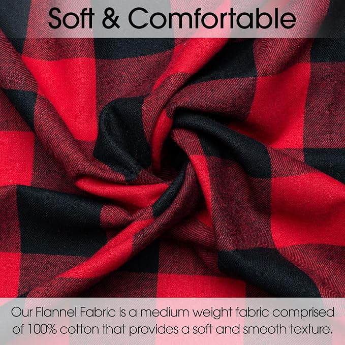 Pico Textiles 25 Yards Bolt Red and Black Buffalo Plaid Checkered Flannel Fabric - Image 3