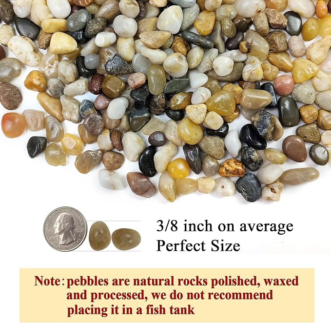 FANTIAN Poilished Fish Tank Gravel, 3/8 Inch Pebbles - Image 2