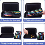 SIQUK Dice Case DND Dice Box Dice Storage Case Dice Organizer Holder - Image 5