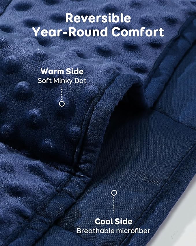 Kivik Weighted Blanket 20 lbs for Adults, Minky Dot Heavy Blankets, Microfiber - Image 3