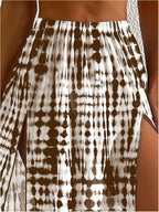 SHENHE Women's Swim Cover Up Skirt High Slit Tie Dye Beach Coverups Long Flowy - Image 4