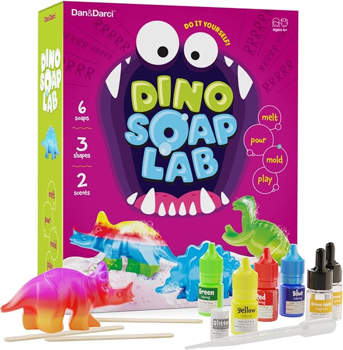 Dan&Darci Dino Soap Making Kit for Kids, Dinosaur Science Toys Kits, Gifts for by Dan%26Darci