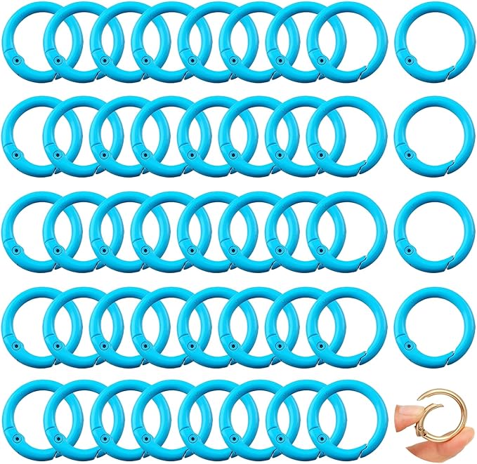 Round Carabiner Clip Bulk 48pcs 1 Inch Colorful Circle Carabiner Key Ring Clips by Cmidy