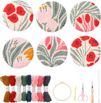 Myfelicity Punch Needle Kit, 6-Piece Set-Punch Needle Coaster Kit, by Myfelicityembroiderykit
