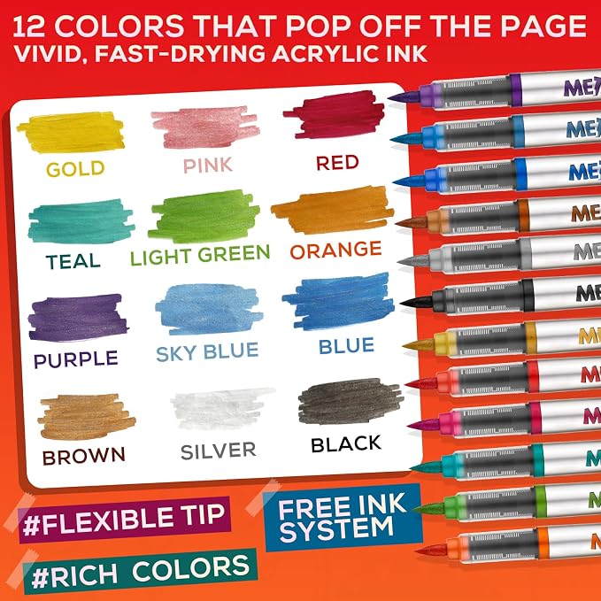 Metallic Acrylic Paint Markers, Fabric Paint, DIY Crafts - Image 7