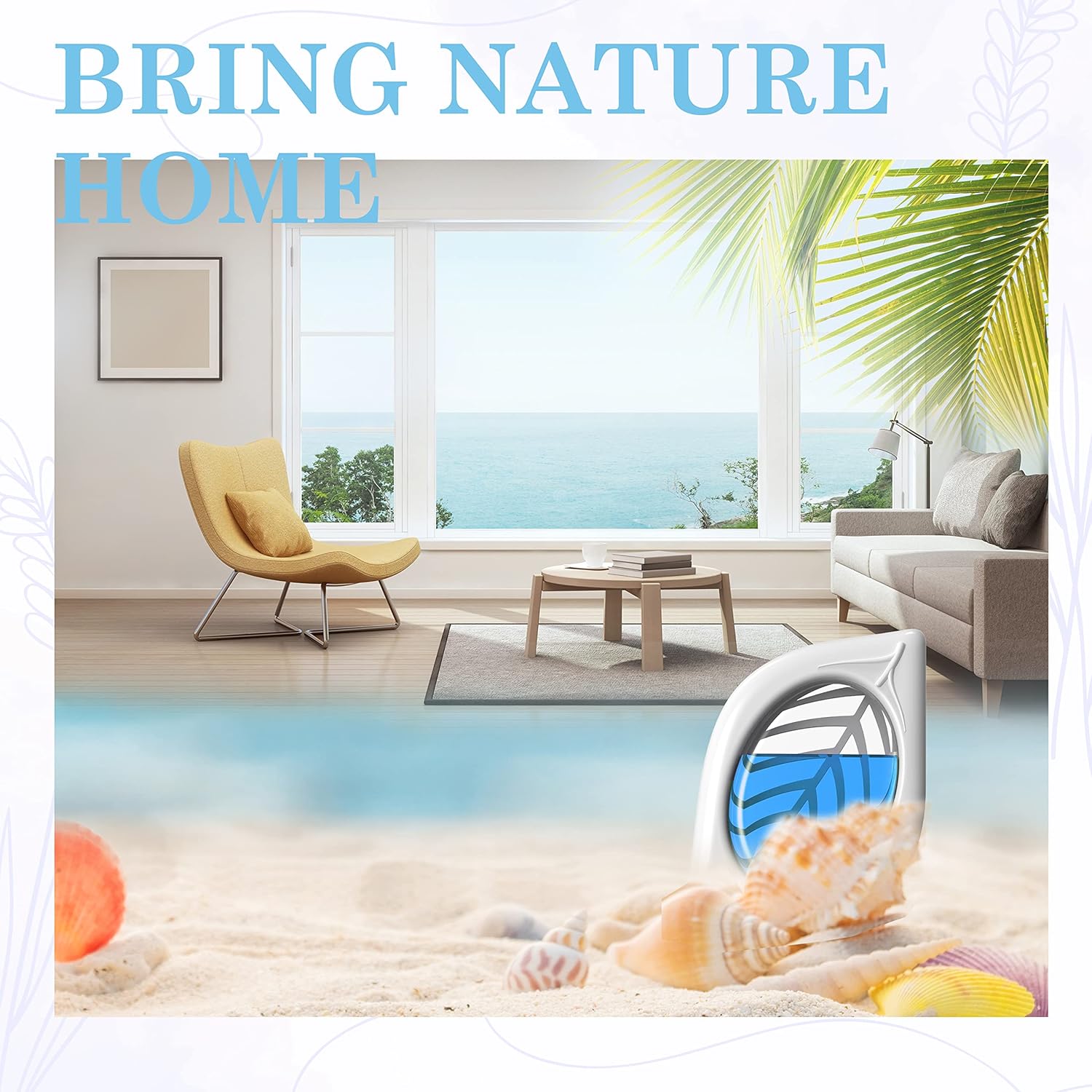 Air Deodorizer, 4 Pack, Ocean Scent, Odor Eliminator for Small Area Closets Bathroom Pets Strong Odor, Up to 120 Days