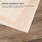 20 Pieces Basswood Sheet, 1/16 x 12 x 8 Inch Thin Plywood Wood Sheets - Image 2