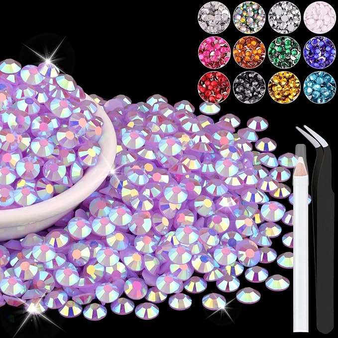 4000PCS 5mm Resin Jelly Rhinestones in Bulk, Bedazzling Flatback Crystals by BELLEBOOST