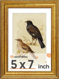 upsimples Vintage 5x7 Picture Frame, Antique Gold Frame Displays 4x6 by upsimples