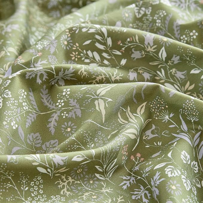 mixinni 3 Pieces Duvet Covers King Size, 100% Cotton Comforter Cover Wildflower - Image 5