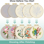 ERKOON 5 Sets Embroidery Kit for Beginners, Butterfly Cross Stitch Set for - Image 4