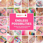 Redtwo 5100 Clay Beads Bracelet Making Kit, Flat Preppy Beads - Image 5