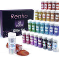 Renfio 28 Colors Holographic Glitter Set, 14.81oz 420g Ultra Fine Glitter by Renfio