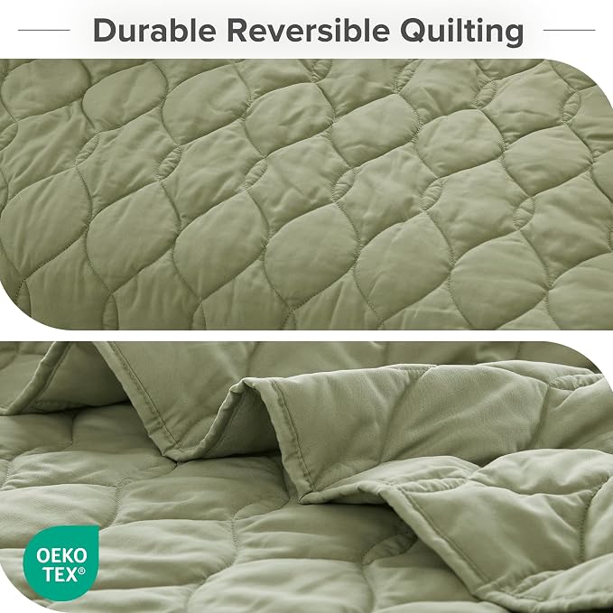 Comfort Spaces King Quilt Set Modern Reversible Ogee Coverlet King Bedding Set - Image 4