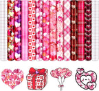 Tintnut Pink Heart Valentine's Day Permanent Vinyl 12 Pcs 12x10in Vinyl | Pink by Tintnut