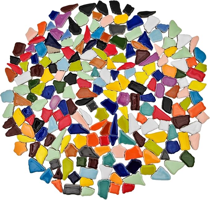 1.1lb Ceramic Mosaic Tiles, Mixed Colour Ceramic Mosaic Pieces - Image 7