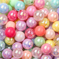 16mm Color Acrylic Beads 100pcs Cute Candy Colors Spacer Beads Loose Beads by BERMRO