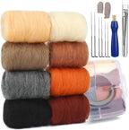 Zlulary Needle Felting Wool, 8 Colors Wool Roving, Needle Felting Supplies by Zlulary