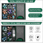 Grajar 3 in 1 Dice Tray with Lid, Portable Dice Box Storage, D&D RPG MTG Table - Image 2