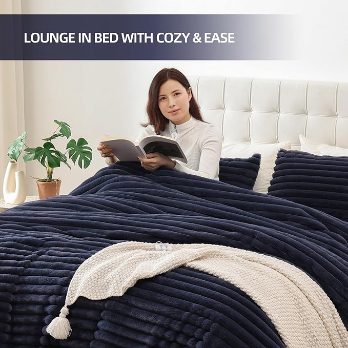 Smoofy Fluffy Queen Size Comforter Set 3 Pieces - Image 6