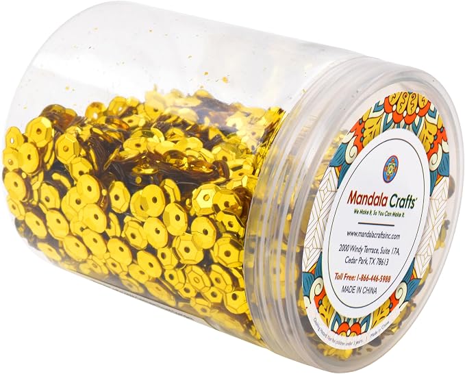 Mandala Crafts 6mm Cup Round Gold Sequins - Image 4