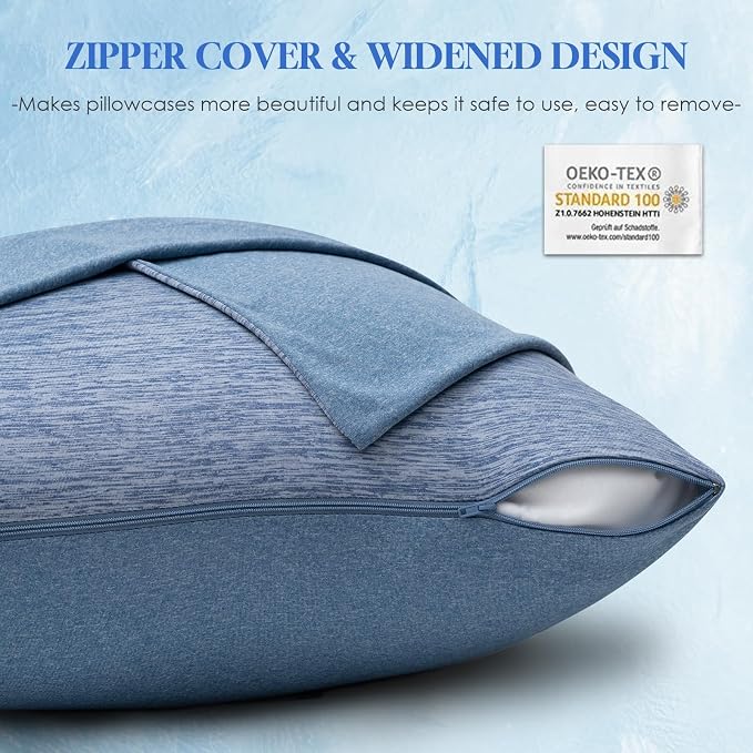 CHOSHOME Cooling Pillow Cases Zipper Pillow Covers Q-Max > 0.45 Zippered - Image 5