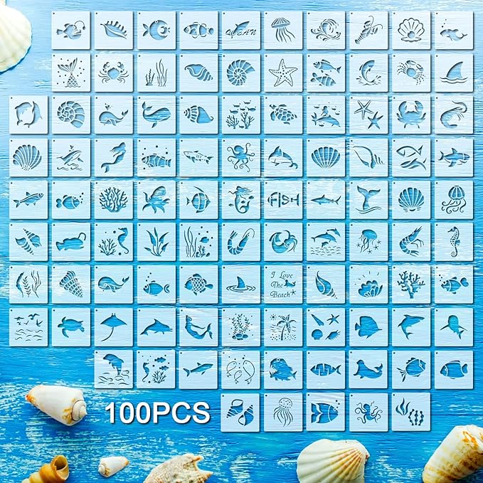 Fainne 100 Pcs 2 Inch Stencils Small Stencils by Fainne