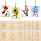 COCHIE 10 Pieces Large Flowers Unfinished Wood Crafts to Paint by COCHIE