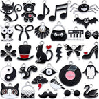 Silver-Tone Enamel Charms Set for DIY Jewelry Making by Anjulery