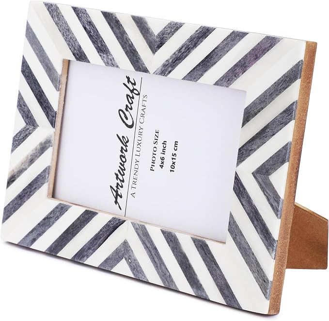 Picture Photo Frame Chevron Herringbone Art Inspired Vintage Table-Top/Wall - Image 3