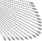 400 Pcs Long Bead Ball Chain Keychain, 3.9 Inch Silver, 2.4mm - Image 8