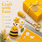 Mustard Gold Large Felt Fabric 36" x 36", 1mm Stiff Felt Sheet, Nonwoven Fabric - Image 5