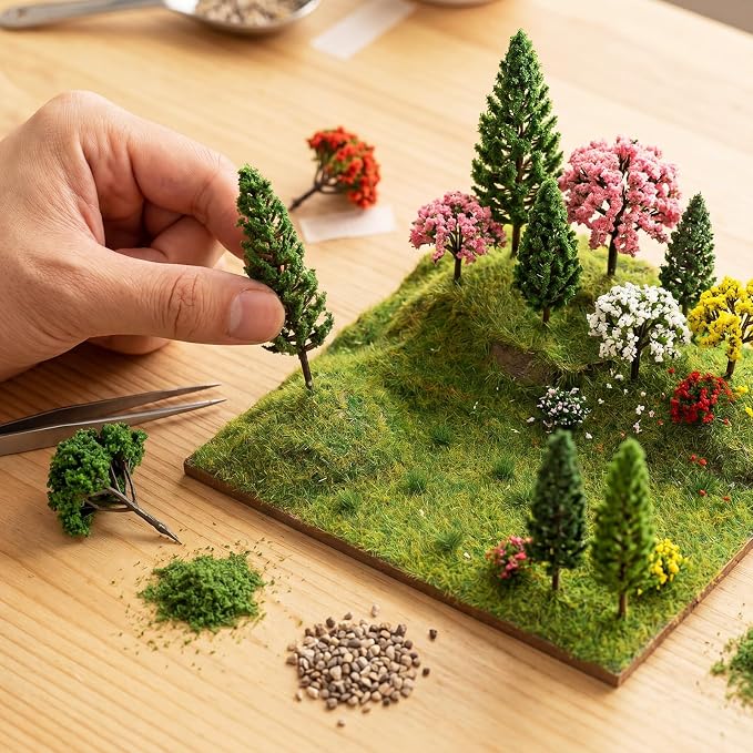 Skylety 35 Pcs Model Trees 6.3-1.2 Inch Mixed Miniature Trees Diorama Supplies - Image 6
