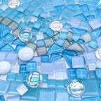 LITMIND 1.1 LB Baby Blue Irregular Mosaic Glass Tiles - Image 3