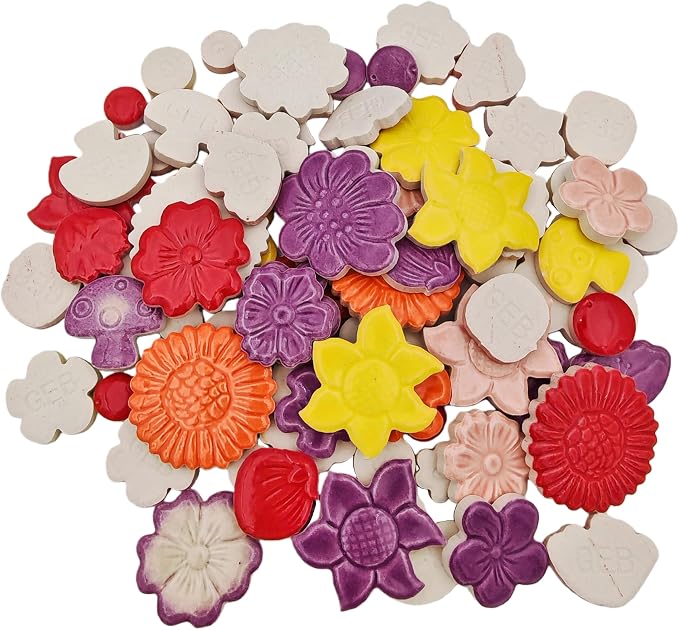 1.1lb Ceramic Mosaic Tiles, Mixed Colour Ceramic Mosaic Pieces - Image 7