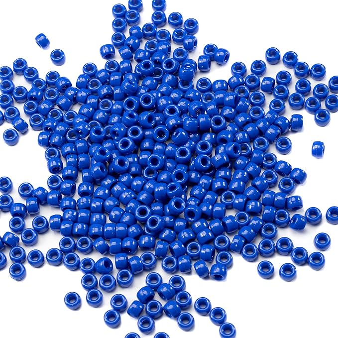 1000 Pcs Acrylic Single Color Pony Beads 6x9mm Bulk by Gxueshan