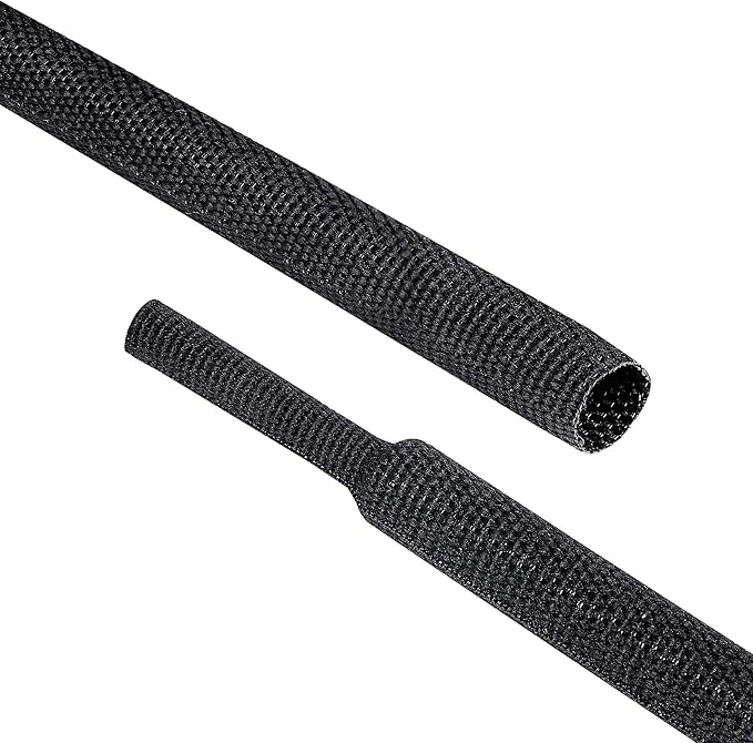 Heat Shrink Wire Loom 2:1 Shrinkable Braided Cable Sleeve 3/8 Inch ID-128ft by BuyUneed