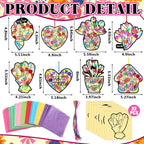 Eersida 32 Pcs Mothers Day Suncatchers Paper Craft Set DIY Flower Shaped - Image 3