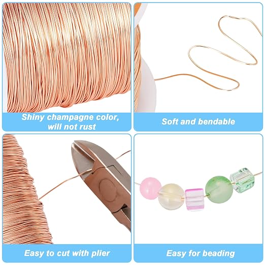 203 Feet Tarnish Resistant Copper Wires 24 Gauge/0.5mm Jewelry Craft Wires - Image 2