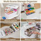 19QT Large Plastic Craft Organizers and Storage Box, 3-Layer Portable Craft - Image 6