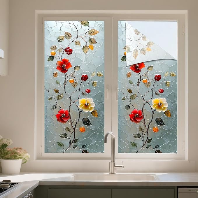IVN Stained Glass Window Film Privacy Window Film Static Cling Window Film - Image 5