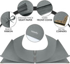 Bstorify Square Scrapbook Photo Albums 50 Pages Grey Thick Paper, Ribbon Closure - Image 4